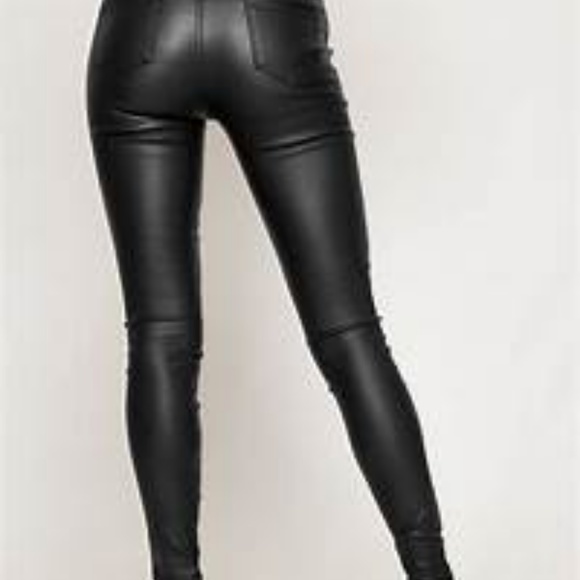 Free People Denim - Free People Vegan Leather Black Jeans